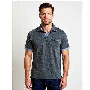 7 Diamonds Golf Polo Shirt‎ Men's Grey Short Sleeve Size M